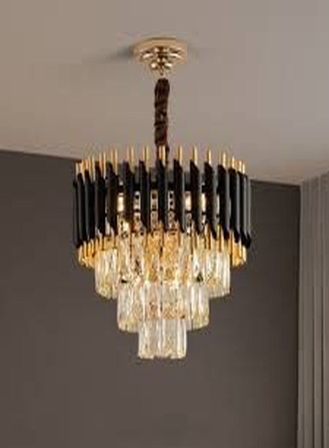 Weldecor Antique Designer Chandelier Ceiling Light Made of Alloy | Designer Jhoomer for Living Room (Gold Black, Warm White, M8309) (Raindrop Style) - Image 2